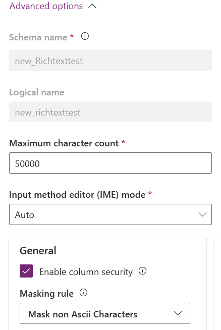Rule in Advanced settings